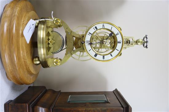 John Bell of Wigan. A rare balance wheel lever escapement brass skeleton timepiece, in the manner of James Condliff, Liverpool 11in. He